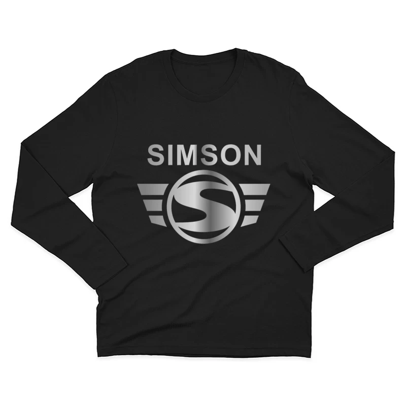 Simson Vintage Motorcycle Brand Logo with Silver Wings Male Long Sleeve T-Shirt