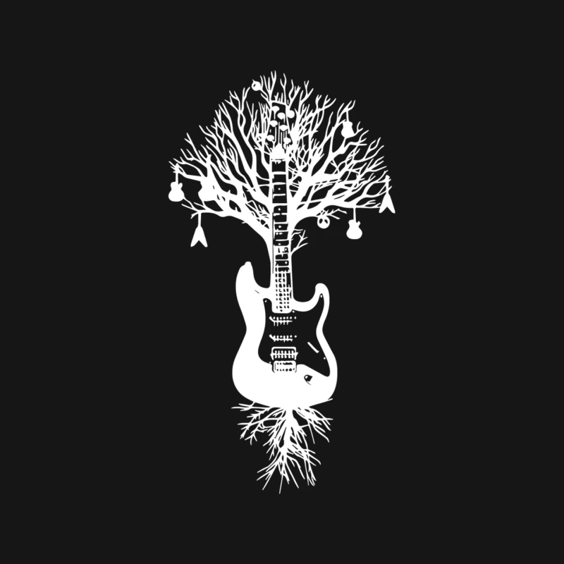 Nature Guitar White Tree Music Banksy Art Mouse Pad