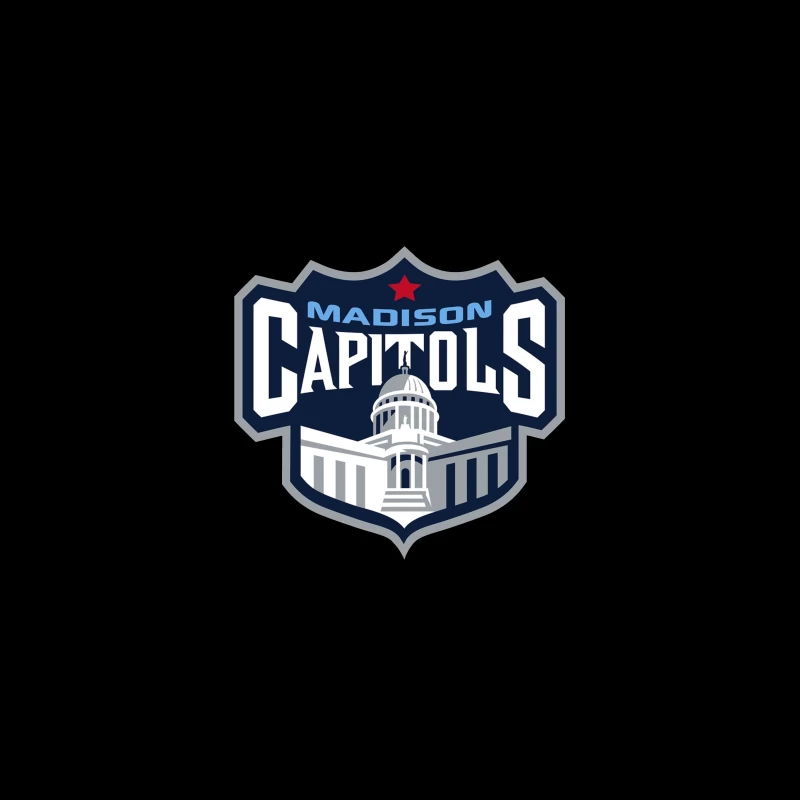 Madison Capitols Hockey Team Logo featuring Wisconsin State Capitol Building Desk Mat