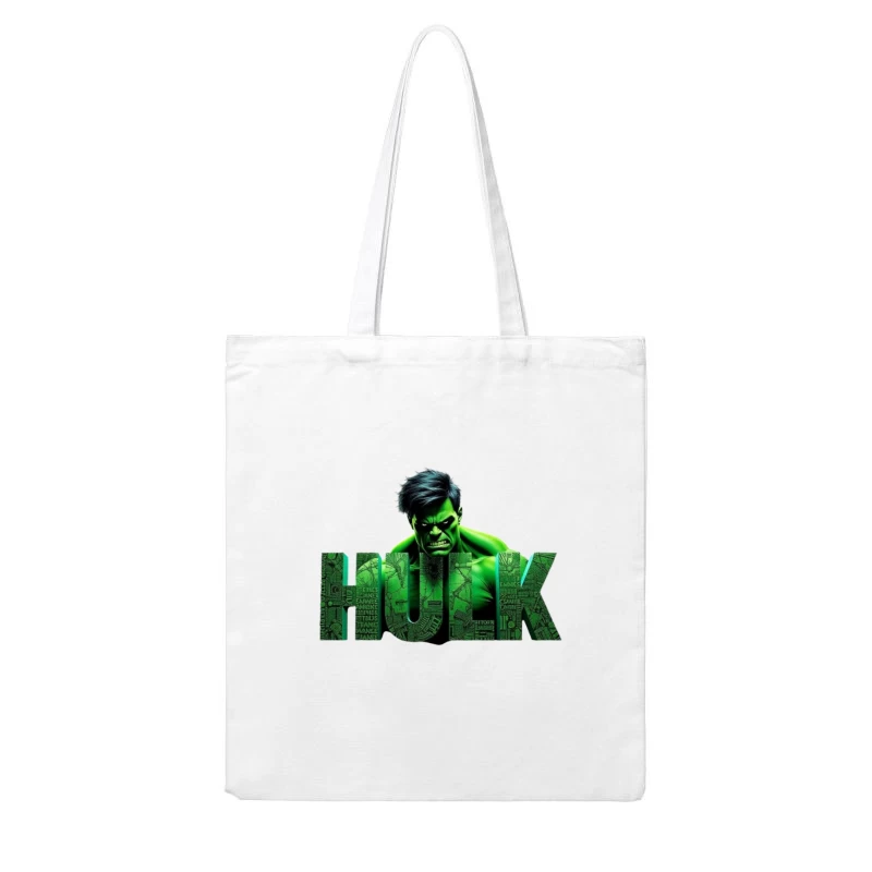 The Incredible Hulk Typographic Character Art Cotton Tote Bag