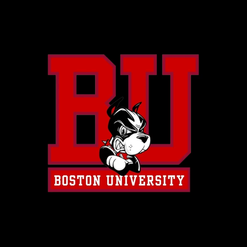 Boston University Logo with Terrier Mascot Pin