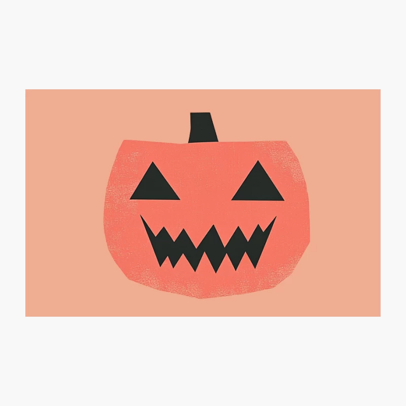 Minimalist Halloween Pumpkin Illustration Travel Mug