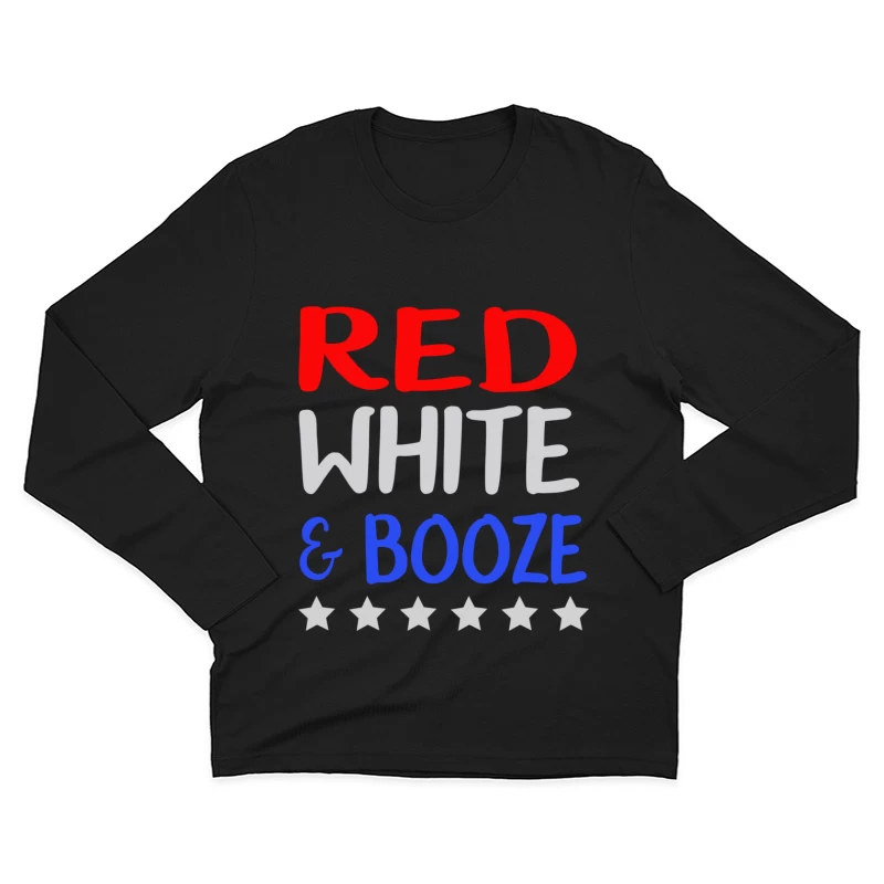 T-shirt rouge, blanc et alcool Homme Manches Longues T-Shirt