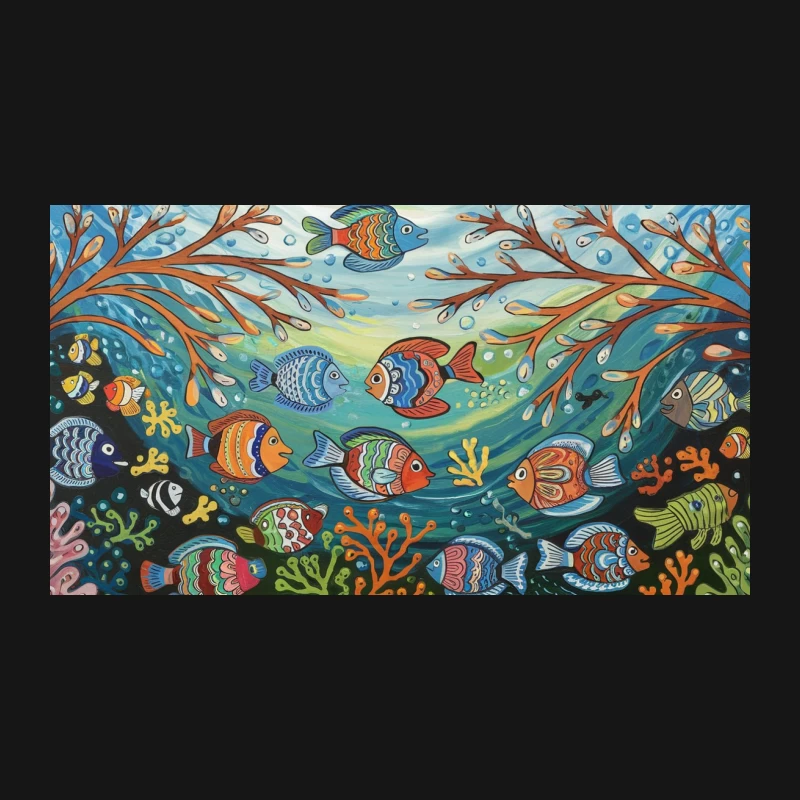 Vibrant Underwater Coral Reef with Tropical Fish Desk Mat