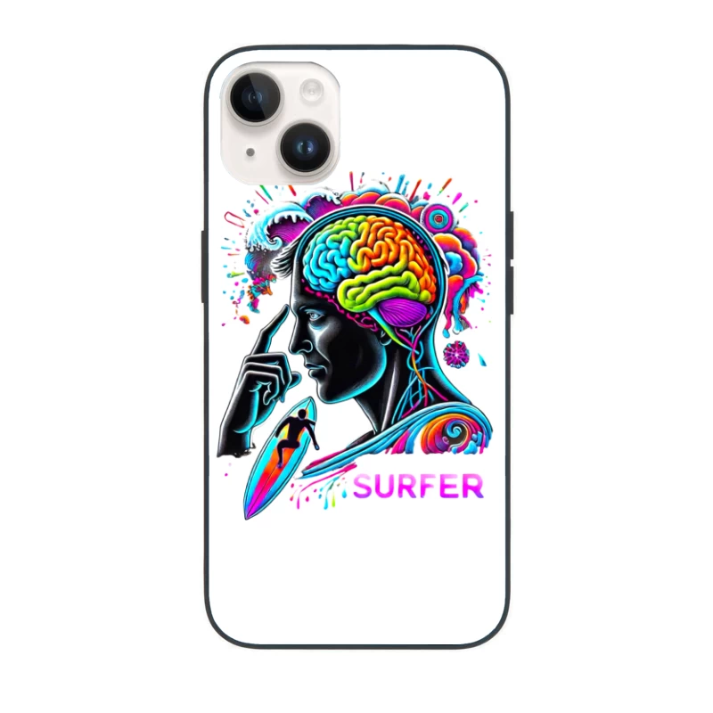 Psychedelic Surfer Brain Wave Art iPhone Case