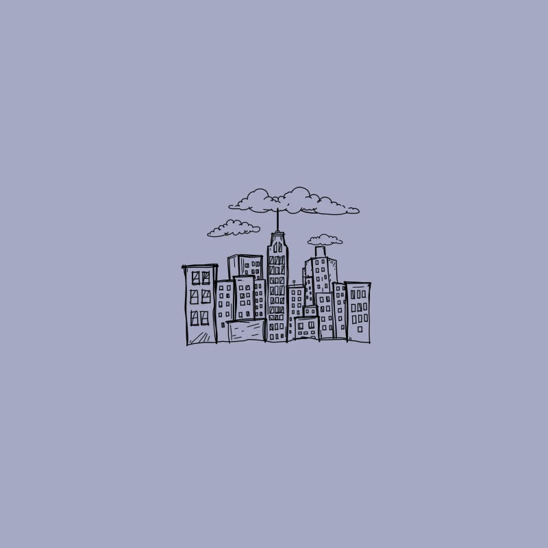 Artistic Doodle of a City Skyline Coffee Mug