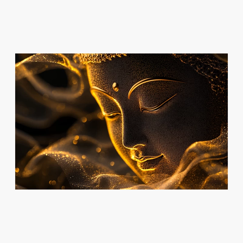 Glowing Golden Buddha Statue: A Spiritual Symbol of Tranquility Travel Mug
