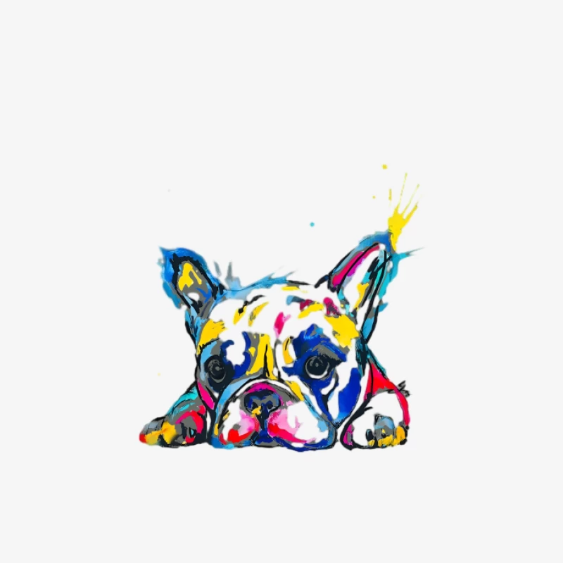 Bunter französischer Bulldoggen-Kunst Herren Pullover Sweatshirt