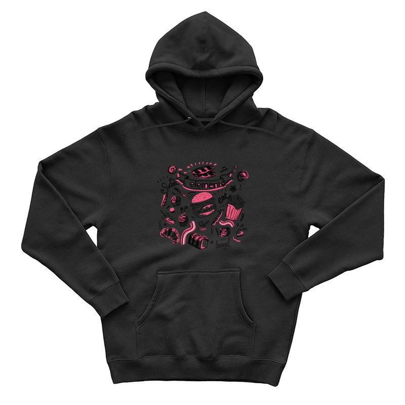 Fast Food und Süßigkeiten Illustration Herren Pullover Hoodie