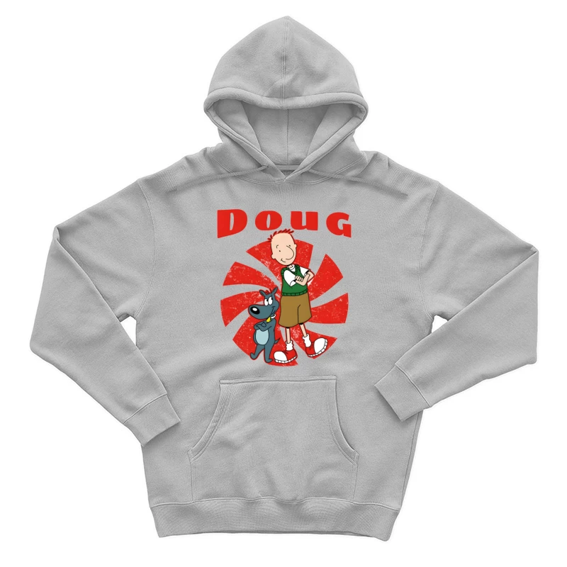 Doug and Porkchop: Classic Nickelodeon Cartoon Characters Male Pullover Hoodie