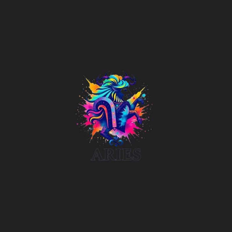Colorful Aries Zodiac Illustration Bucket Hat