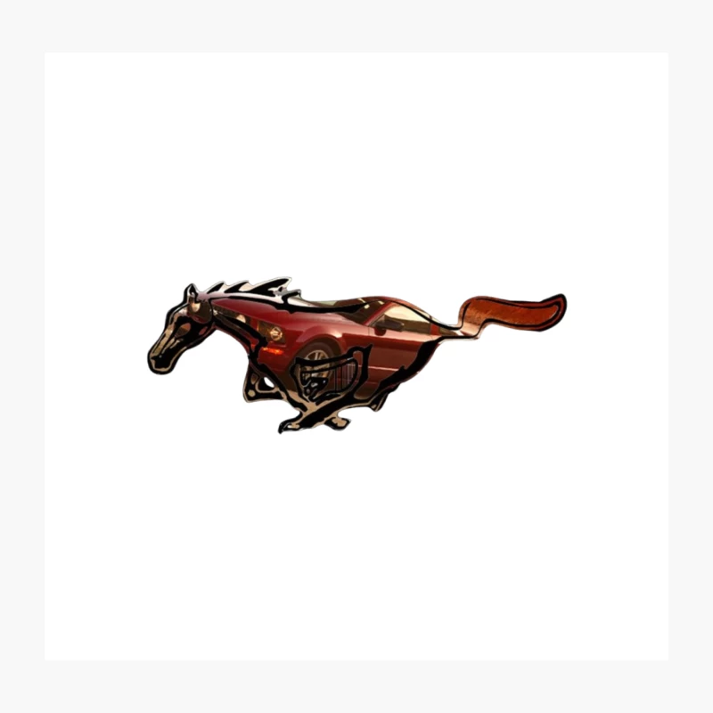 Ford Mustang Running Horse Logo Emblem Throw Pillow