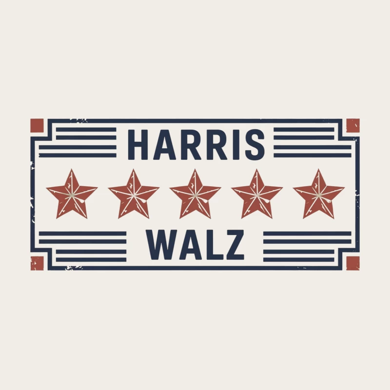 Harris Walz: Patriotic Vintage-Style Political Campaign Banner Bucket Hat