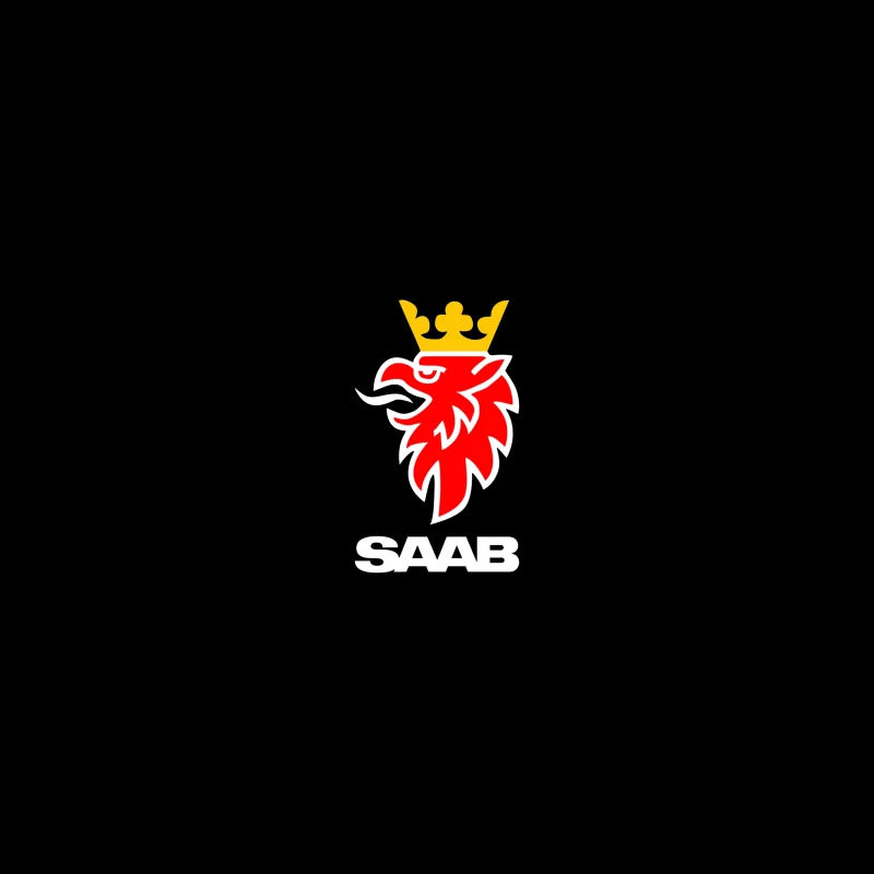 Saab Automotive Red Griffin Logo with Crown Coffee Mug