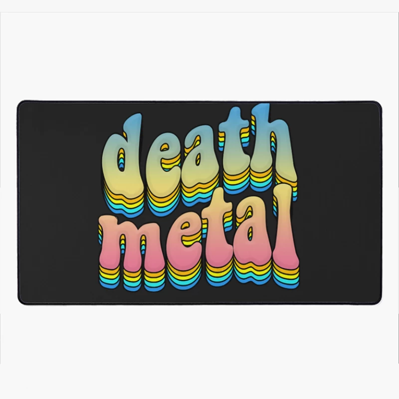 death metal_  Rainbow Graphic Design Logo Desk Mat