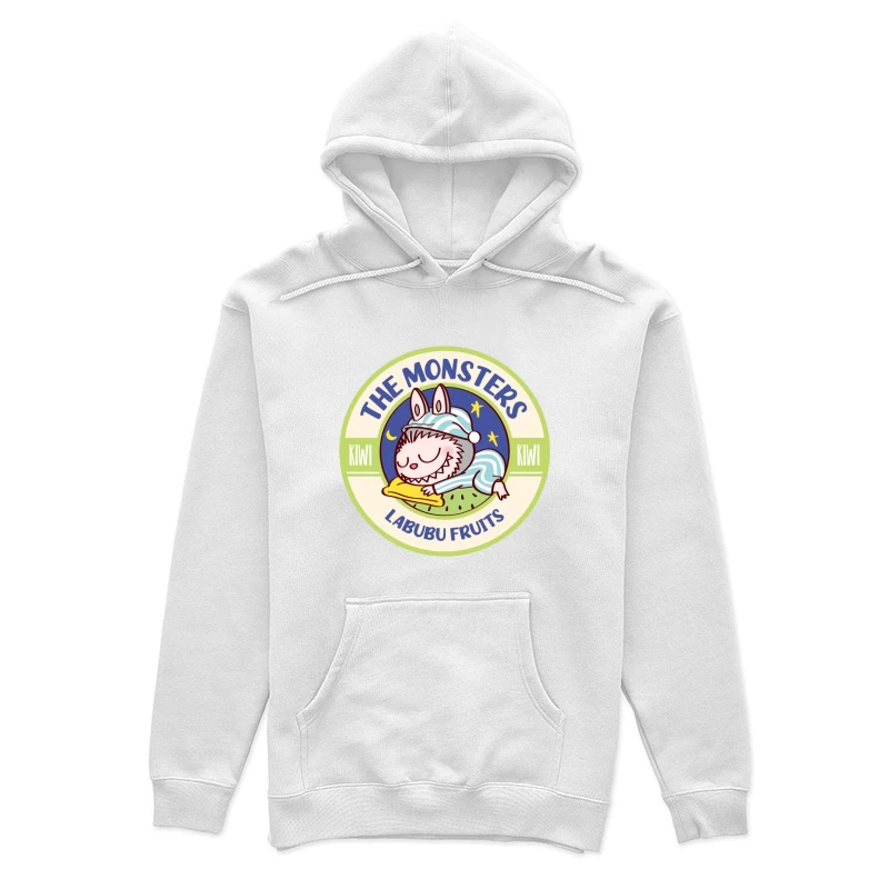 Schlafendes Monster-Logo mit Kiwi-Thema Damen Pullover Hoodie