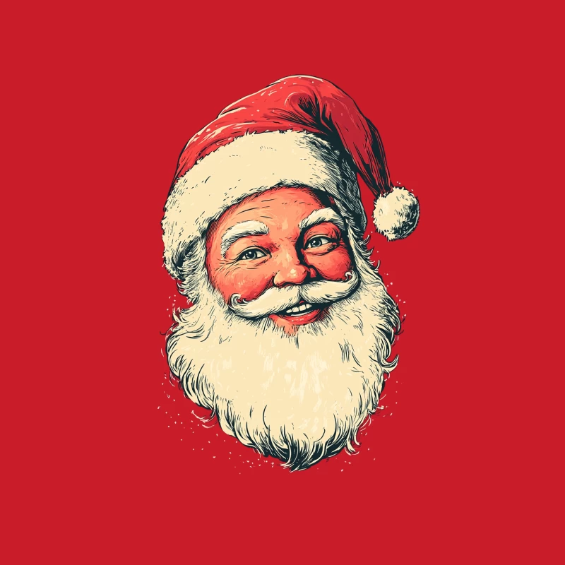 Vintage Jolly Santa Claus Christmas Illustration Male Pullover Hoodie