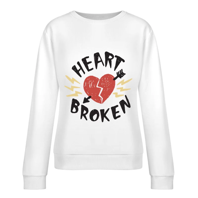 Gebrochenes Herz mit Pfeil Damen Pullover Sweatshirt