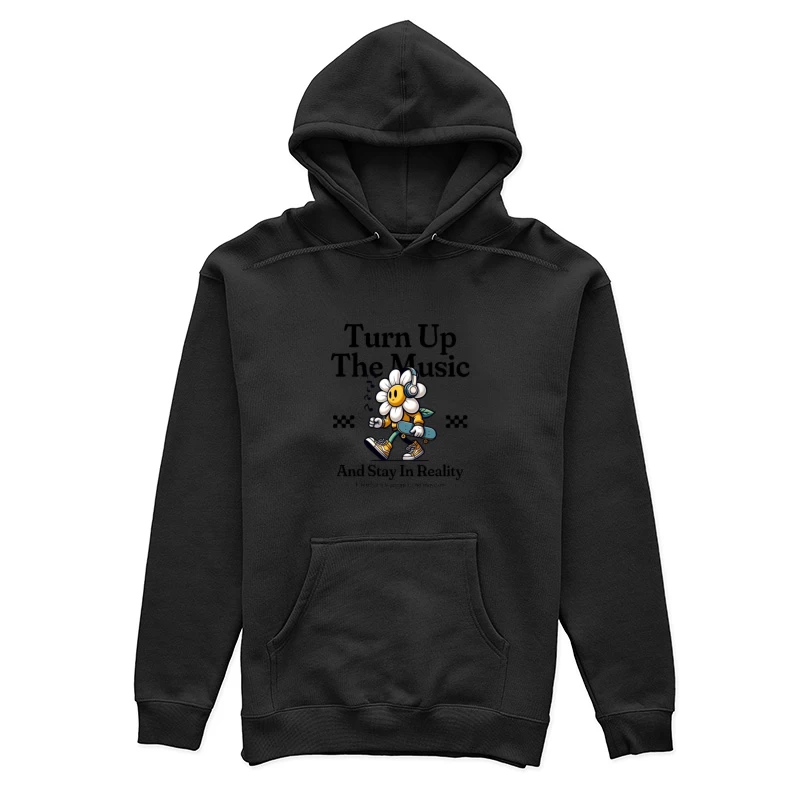 Blumenmusik, Kopfhörer, Skateboard Damen Pullover Hoodie