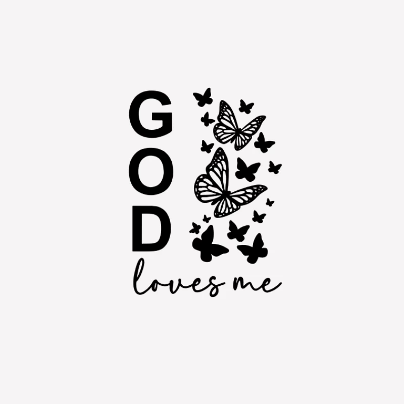 Dieu m'aime Design Papillons Femme T-Shirt