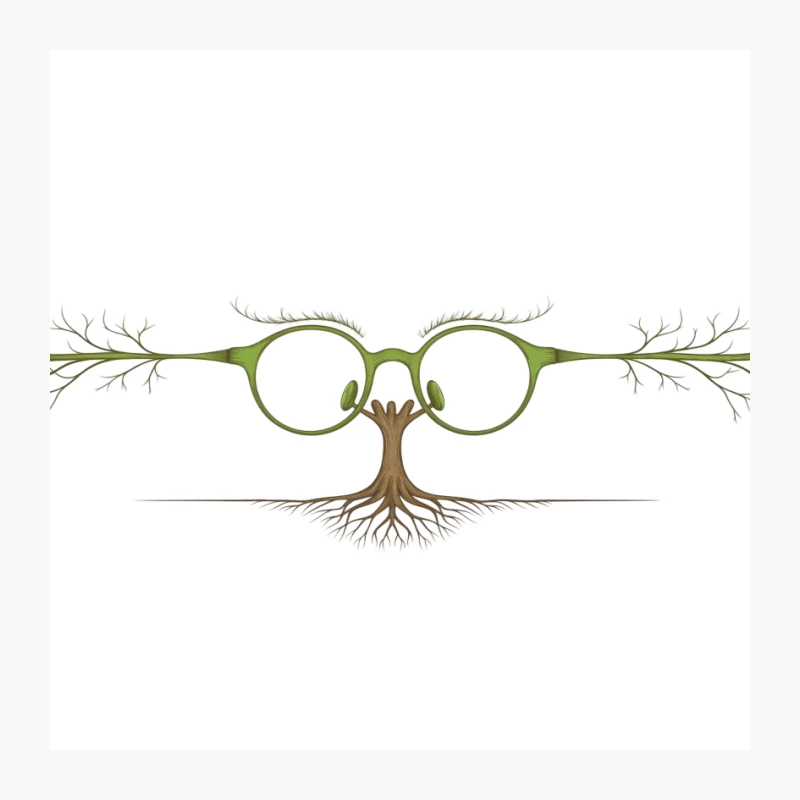 Visionary Nature: Tree-Rooted Glasses Metaphor Pin