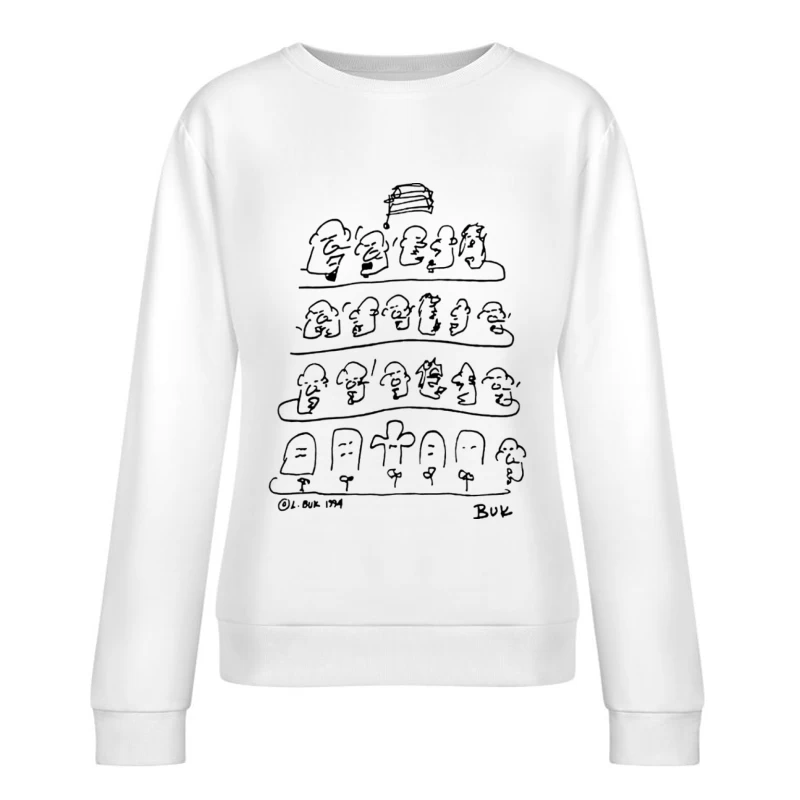 Evolution des Menschen als Schrift Damen Pullover Sweatshirt