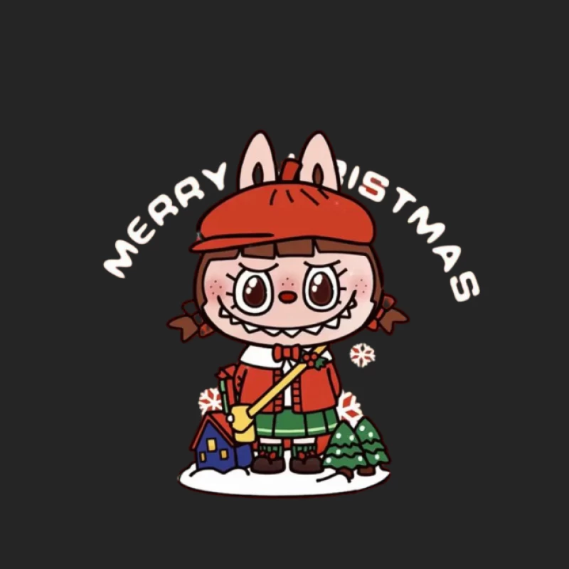 Niedliches festliches Mädchen mit Weihnachtsgruß Herren Pullover Sweatshirt