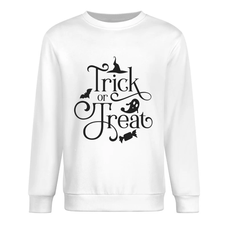 Trick or Treat d'Halloween avec Fantôme et Chapeau de Sorcière Homme Sweat-shirt à enfiler