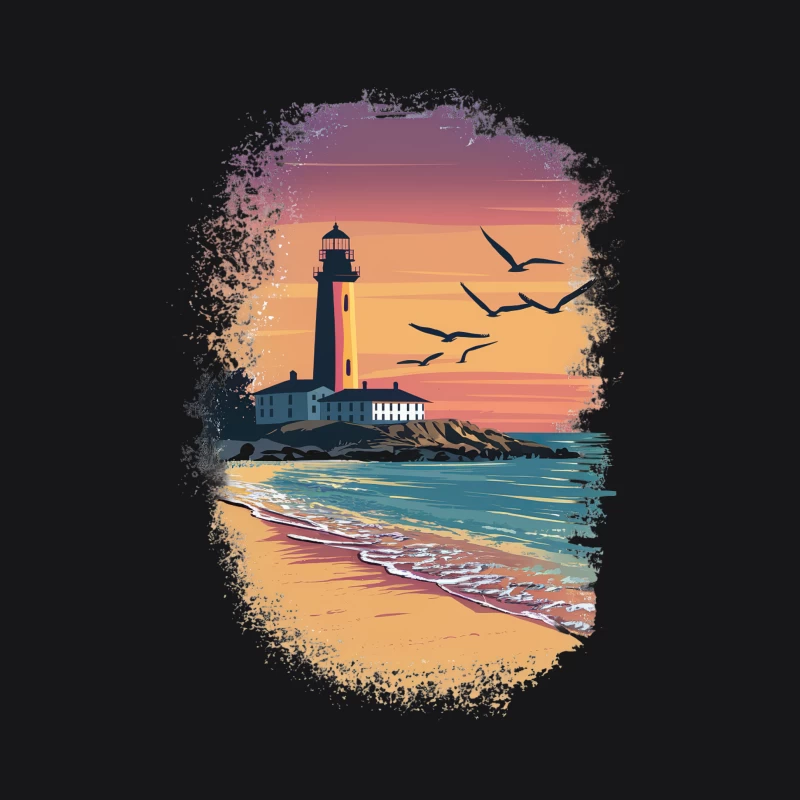 Paysage de phare au coucher du soleil Homme Sweat à capuche