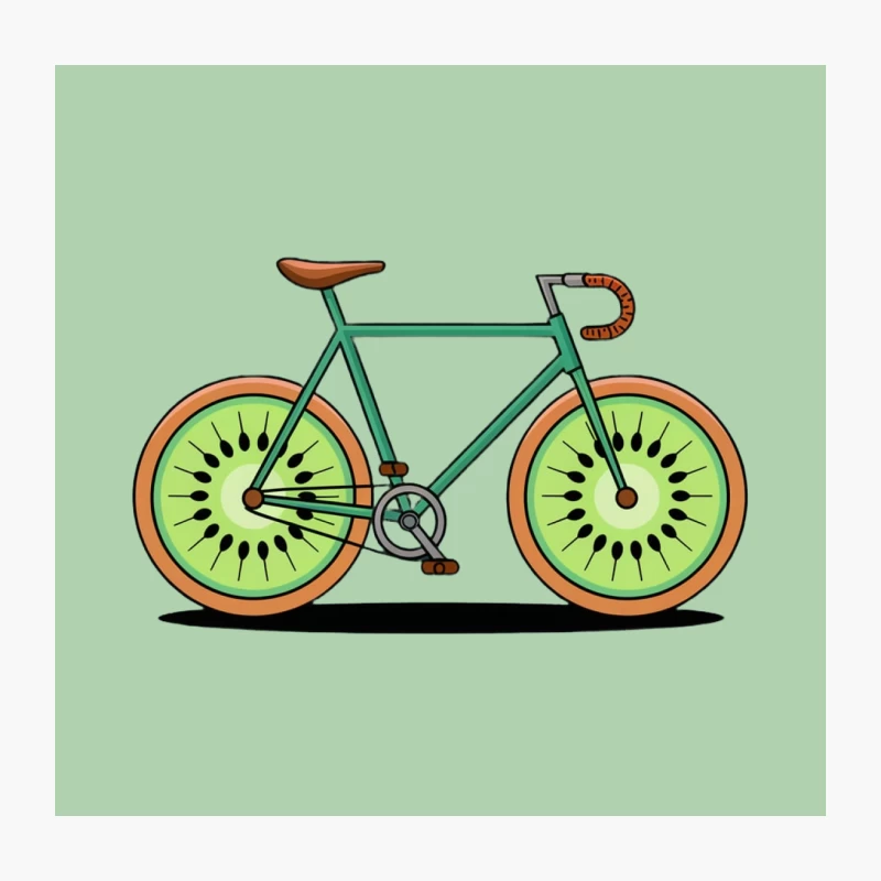 Creative Kiwi Bicycle Minimalist Illustration Throw Pillow