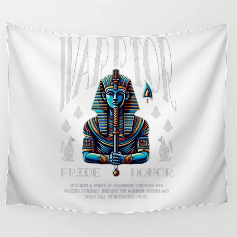 Majestic Egyptian Pharaoh - Pride and Honor Illustration Tapestry