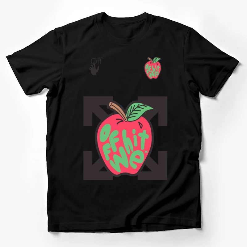 Buntes Apfeldesign mit Text Herren T-Shirt
