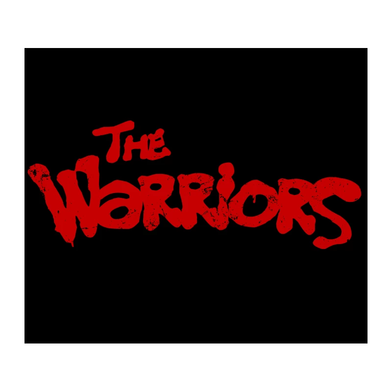 The Warriors Red Retro Movie Title Typography Tapestry