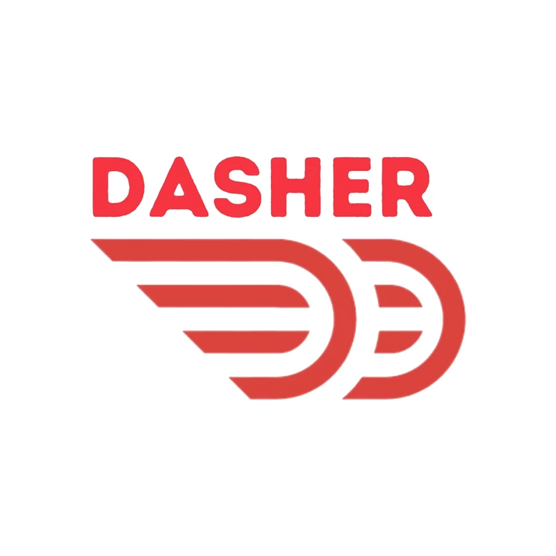 Red Minimalist Dasher Delivery Service Logo Tapestry