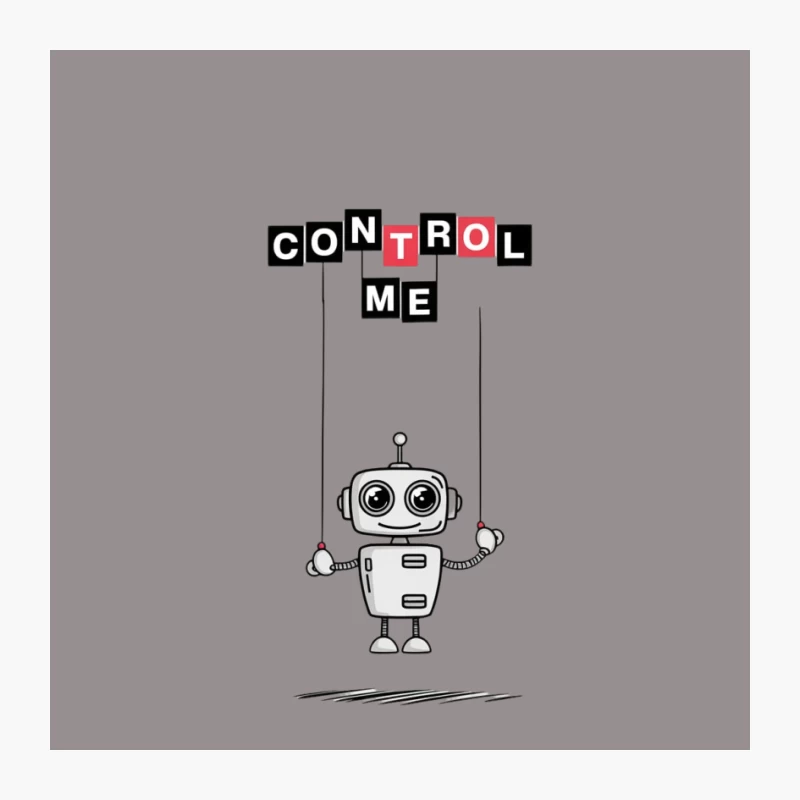Cute Minimalist Robot Control Illustration Pin