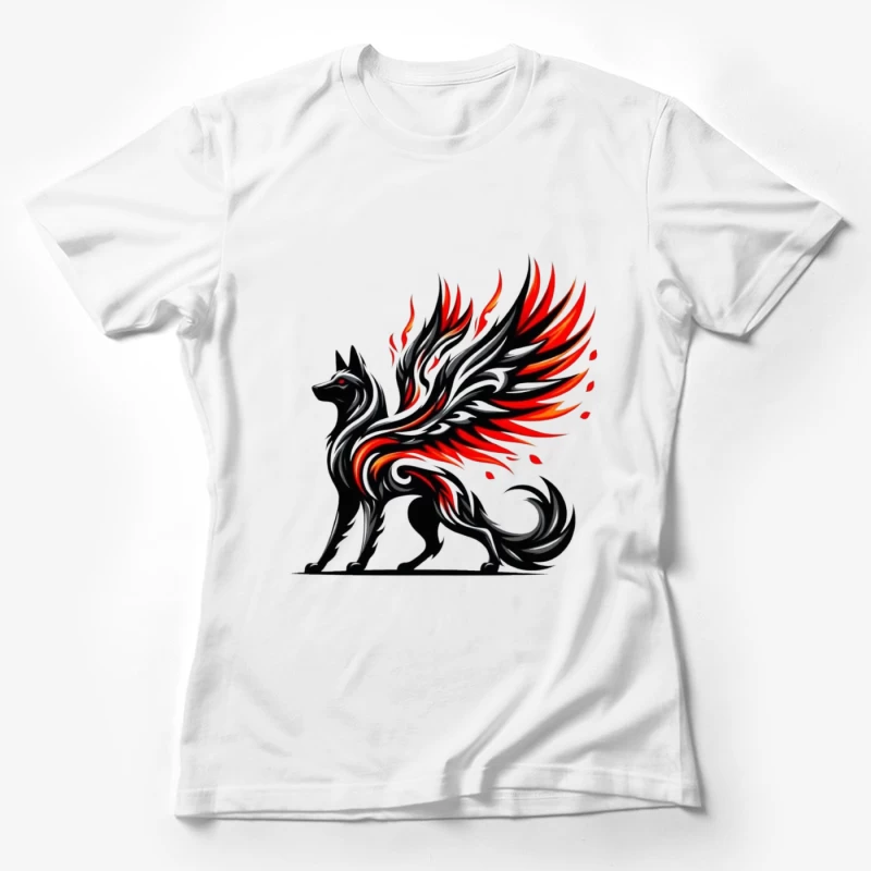 Winged Wolf Fantasy Art Female T-Shirt