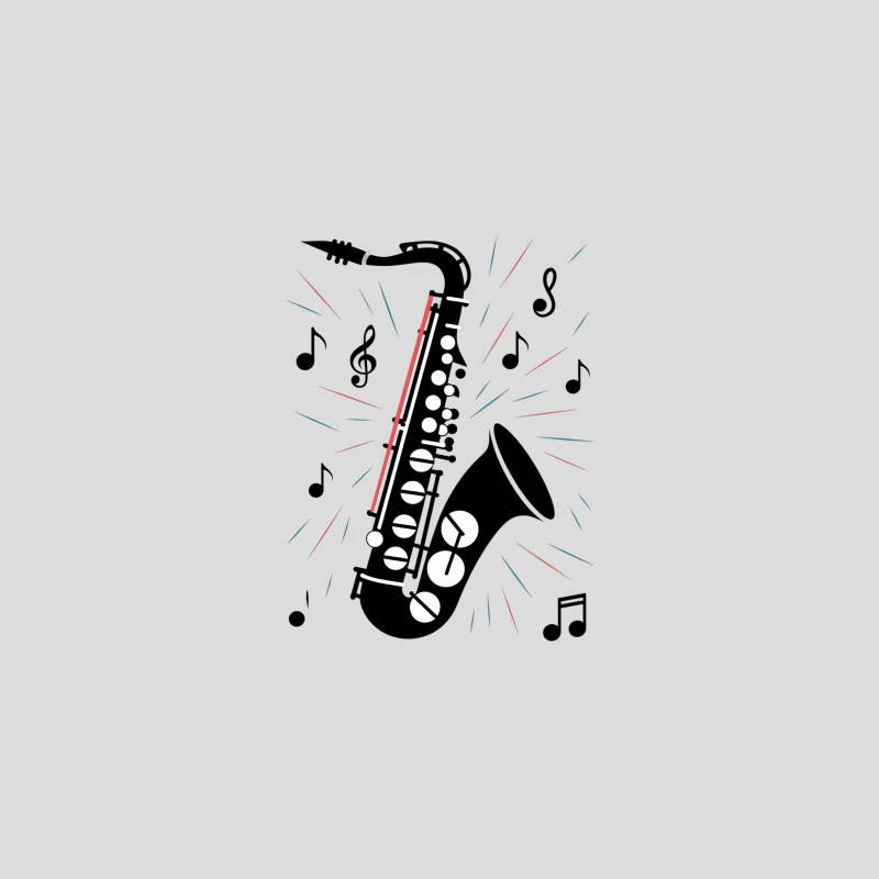 Jazz Saxophone with Musical Notes Art Baseball Cap