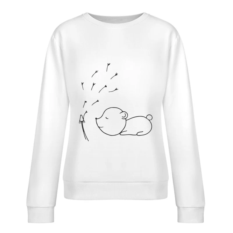 Ours et Fleurs de Pissenlit Femme Sweat-shirt à enfiler