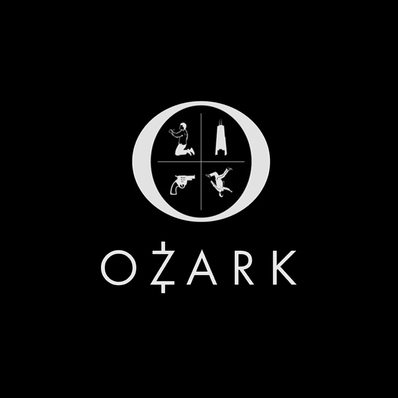 Ozark TV Series Logo with Symbolic Elements Travel Mug