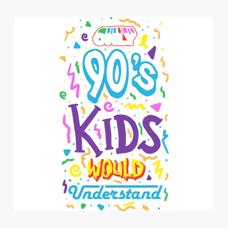 90s Kids Nostalgia: Colorful Retro Typography Throw Pillow