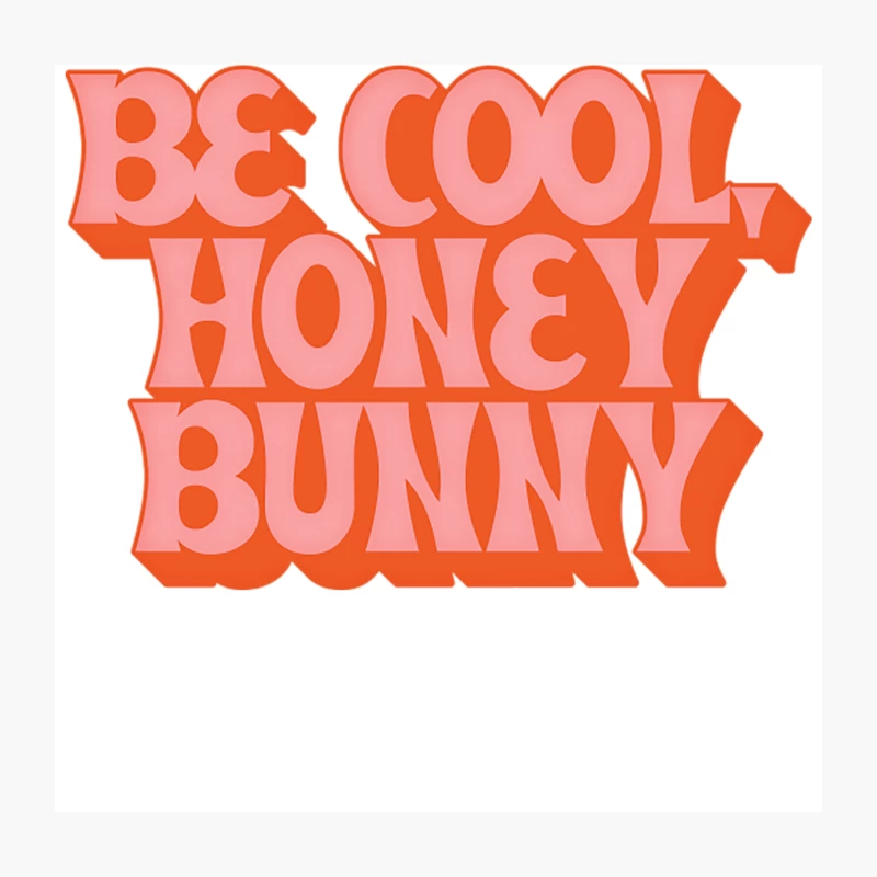 Be Cool, Honey Bunny  Retro 70s Style Design Throw Pillow