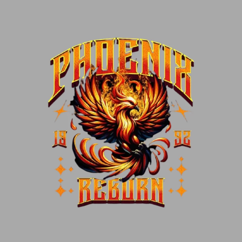 Vintage Phoenix Reborn Fire Bird Mythological Design Male Pullover Hoodie