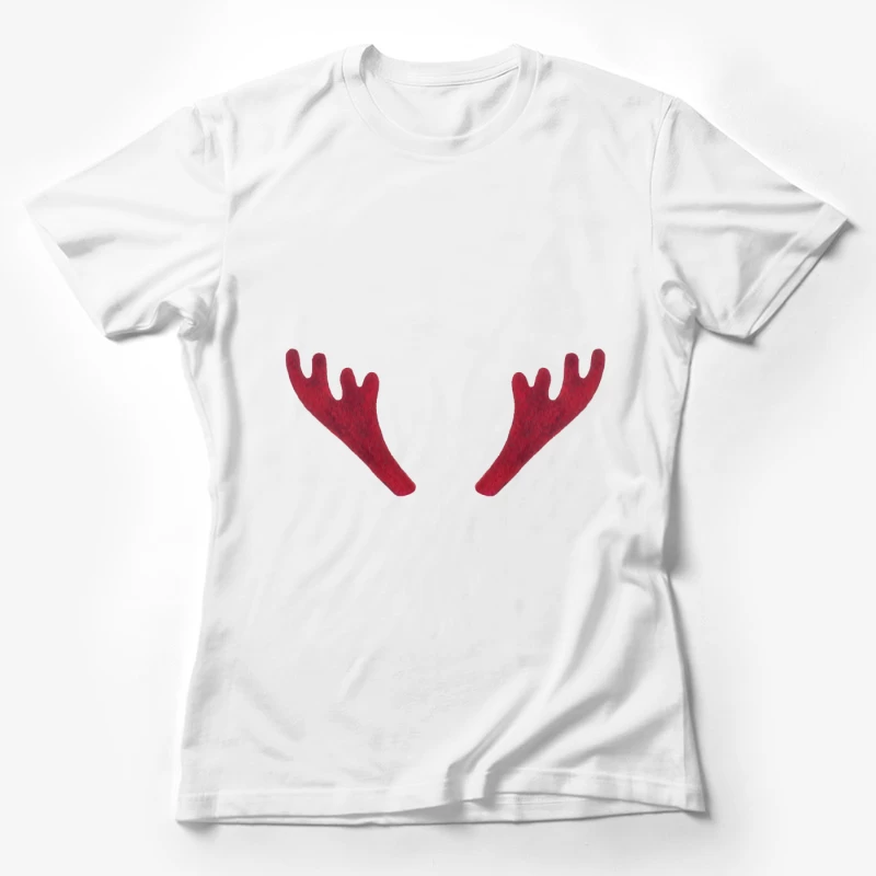Cornes de Renne en Feutre Rouge Femme T-Shirt