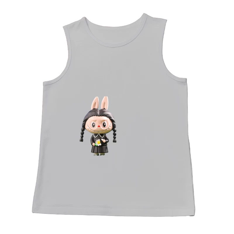 Niedliches Häschen in dunklem Kleid mit Blume Herren Tanktops