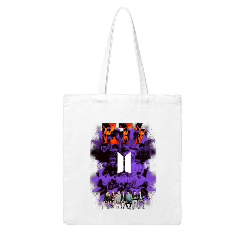 BTS K-Pop Group Art Cotton Tote Bag