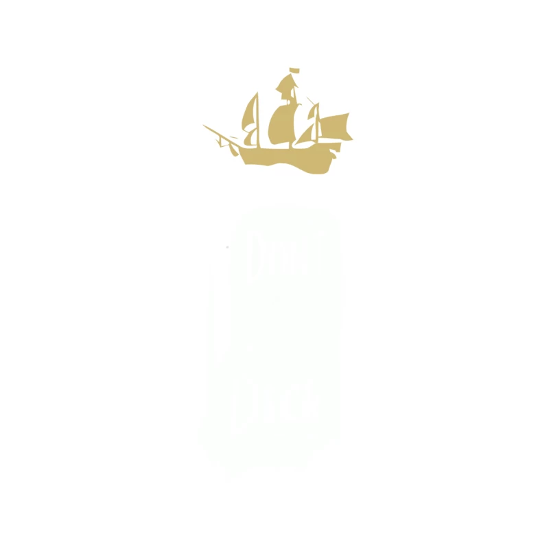 Golden Silhouette of Historic Sailing Ship Logo Tapestry