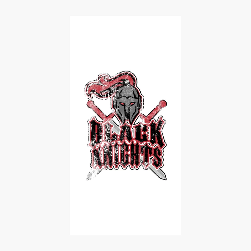 Distressed Black Knights Warrior Logo with Crossed Swords iPhone Case
