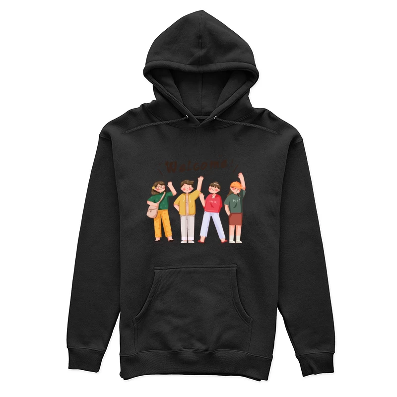 Willkommensgruß von vier Freunden Damen Pullover Hoodie