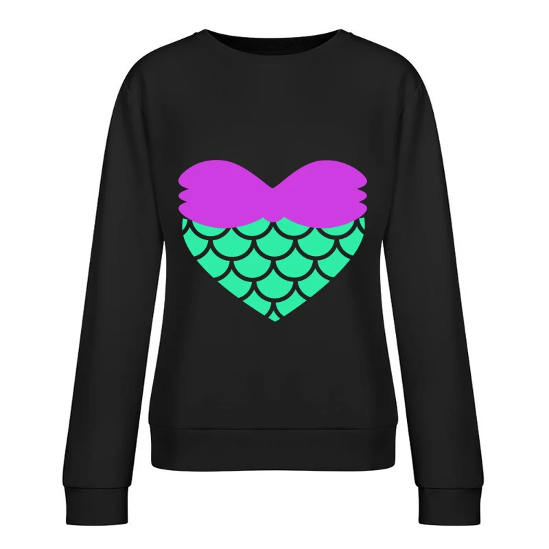 Cœur de sirène coloré Femme Sweat-shirt à enfiler