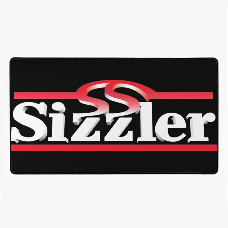 Sizzler Restaurant Chain Logo Design in Red and White Desk Mat